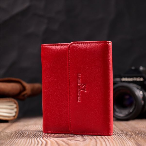 Яскравий жіночий гаманець з монетницею з натуральної шкіри ST Leather 19493 Червоний 19493 фото