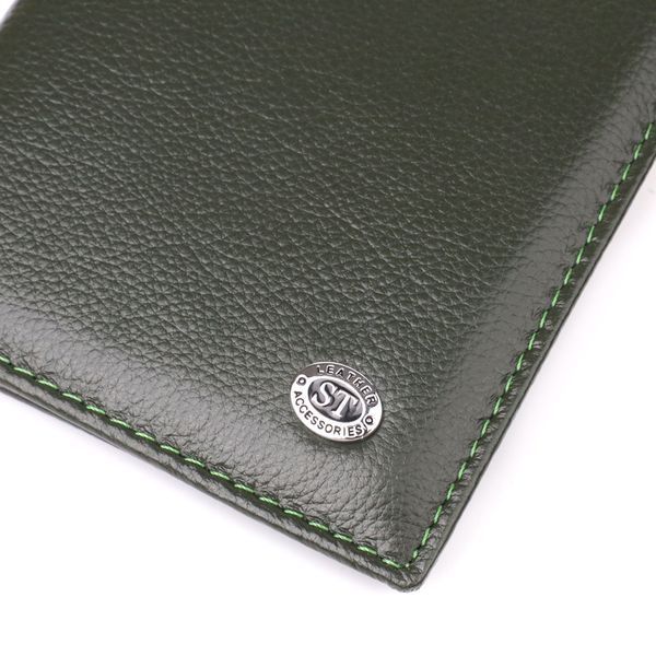 Практичная обложка на паспорт универсального формата из натуральной кожи ST Leather 23081 Зеленый 23081 фото