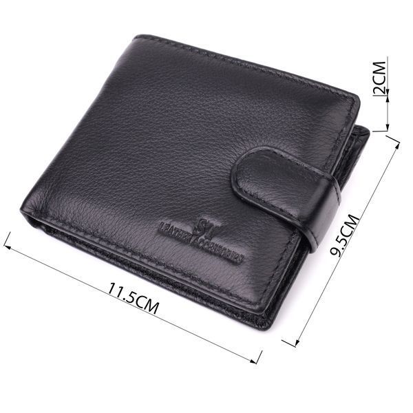 Гаманець для чоловіків зручного розміру з натуральної шкіри ST Leather 22463 Чорний 22463 фото