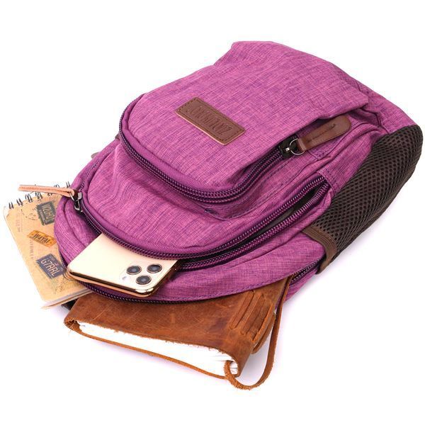 Модний рюкзак з поліестру з великою кількістю кишень Vintage 22147 Фіолетовий 22147 фото