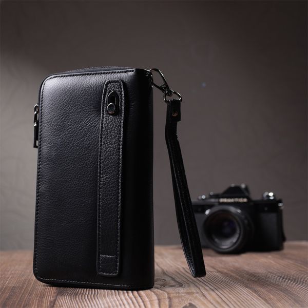 Мужской клатч с блоком для карт из натуральной кожи ST Leather 22694 Черный 22694 фото