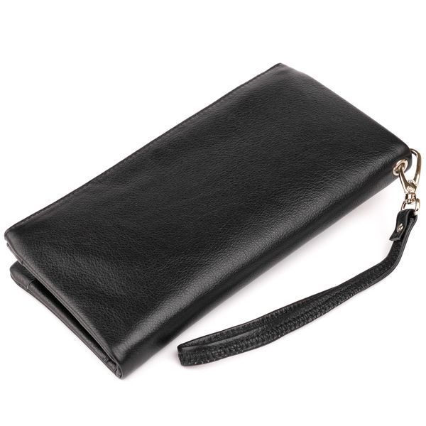 Гаманець-клатч зі шкіри з кишенею для мобільного ST Leather 19310 Чорний 19310 фото