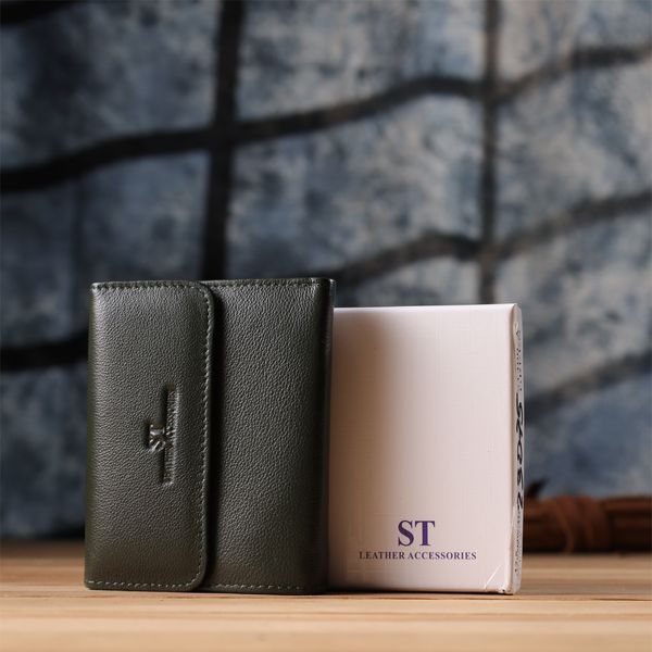Стильний гаманець середнього розміру із натуральної шкіри ST Leather 23075 Зелений 23075 фото