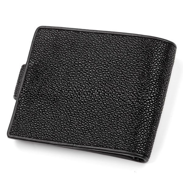 Портмоне чоловіче STINGRAY LEATHER 18070 з натуральної шкіри морського ската Чорне 18070 фото