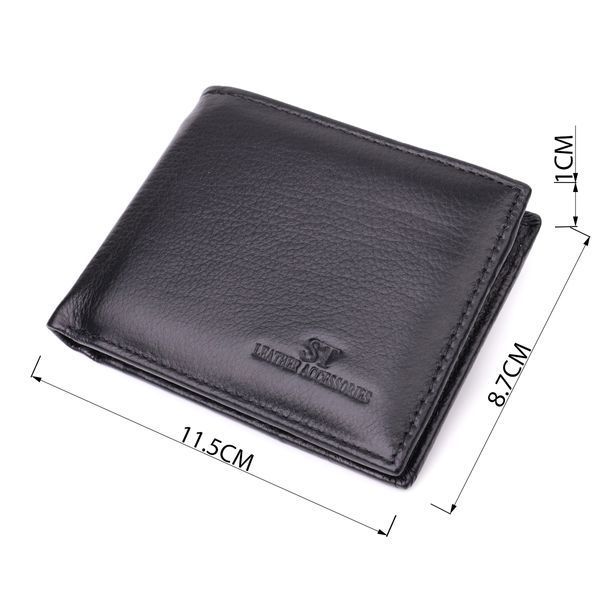 Чоловічий гаманець-затиск з натуральної шкіри ST Leather 22460 Чорний 22460 фото