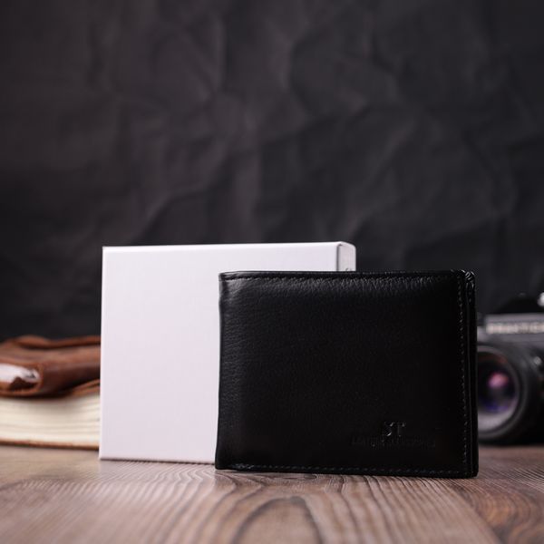 Чоловічий гаманець-затиск з натуральної шкіри ST Leather 22460 Чорний 22460 фото