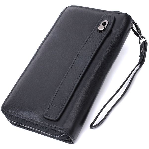 Мужской клатч с блоком для карт из натуральной кожи ST Leather 22694 Черный 22694 фото