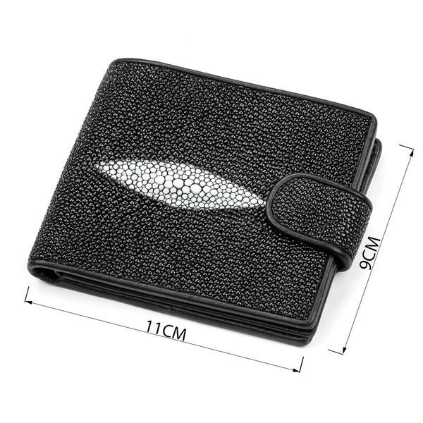 Портмоне чоловіче STINGRAY LEATHER 18070 з натуральної шкіри морського ската Чорне 18070 фото