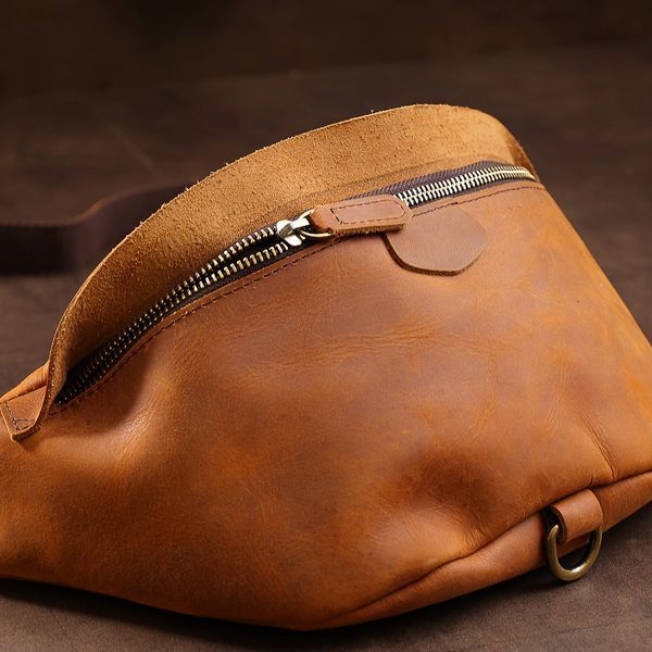 Кожаная мужская винтажная сумка на пояс Vintage 20371 Коричневый 20371 фото