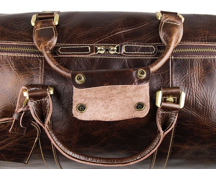 Кожаная дорожная сумка на колесах для путешествий и командировок Vintage 14254 Коричневая 14254 фото