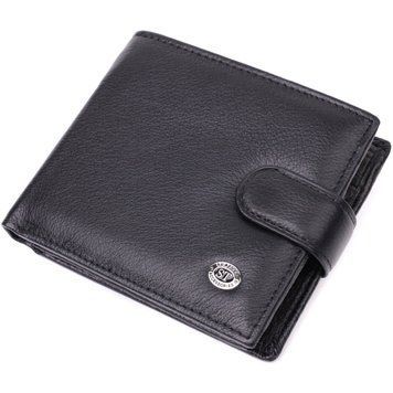 Гаманець чоловічий середнього розміру з натуральної шкіри ST Leather 22473 Чорний 22473 фото