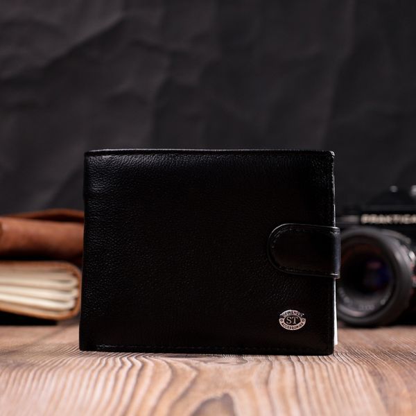 Чоловічий горизонтальний гаманець із натуральної шкіри ST Leather 22466 Чорний 22466 фото