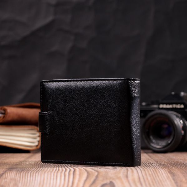 Чоловічий горизонтальний гаманець із натуральної шкіри ST Leather 22466 Чорний 22466 фото