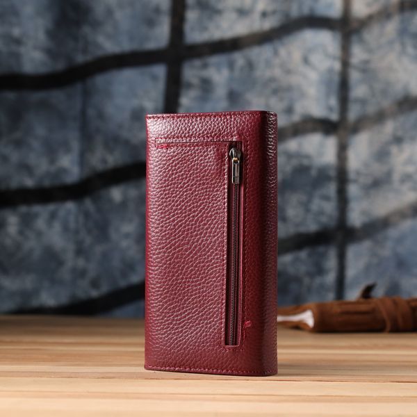 Практичный вертикальный кошелек из натуральной кожи ST Leather 23085 Бордовый 23085 фото