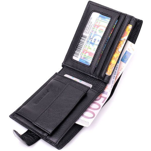 Чоловічий горизонтальний гаманець із натуральної шкіри ST Leather 22466 Чорний 22466 фото