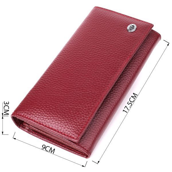 Практичный вертикальный кошелек из натуральной кожи ST Leather 23085 Бордовый 23085 фото