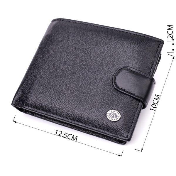 Чоловічий горизонтальний гаманець із натуральної шкіри ST Leather 22466 Чорний 22466 фото