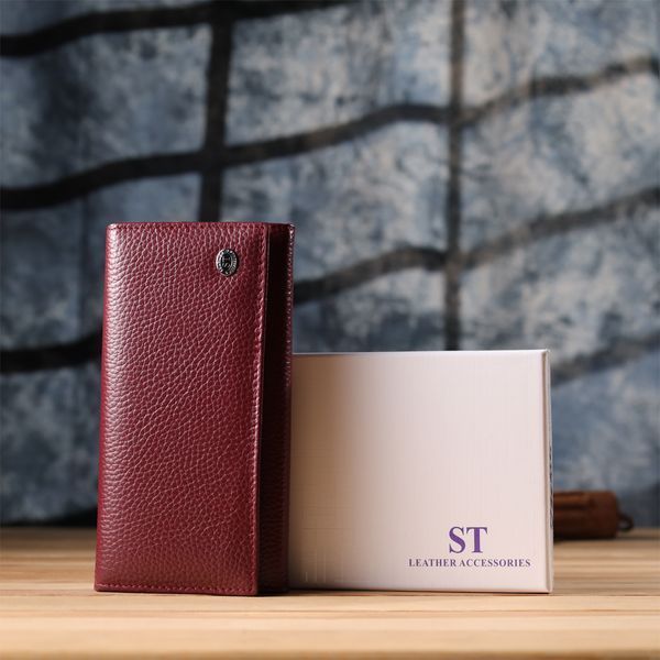 Практичный вертикальный кошелек из натуральной кожи ST Leather 23085 Бордовый 23085 фото
