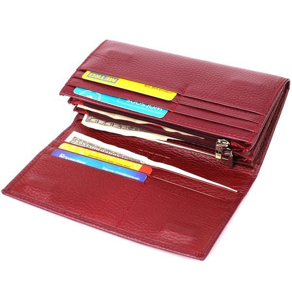 Практичный вертикальный кошелек из натуральной кожи ST Leather 23085 Бордовый 23085 фото