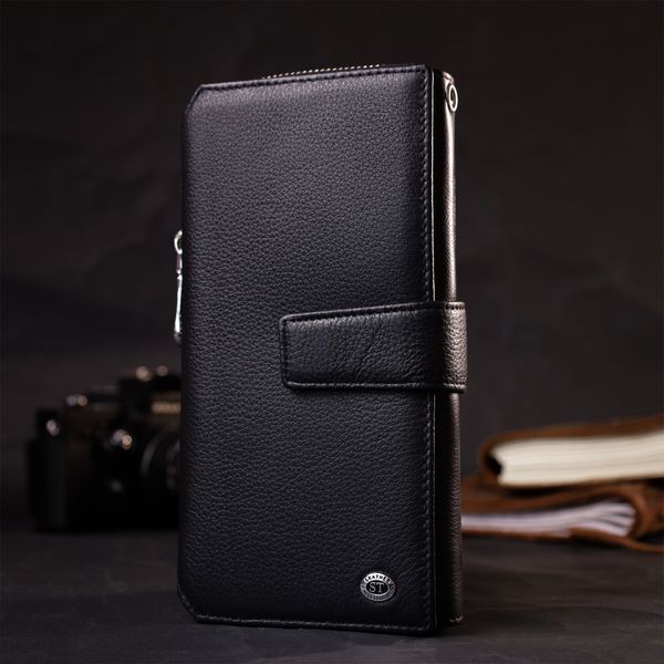 Гаманець клатч унісекс з натуральної шкіри для карток та купюр ST Leather 19432 Чорний 19432 фото