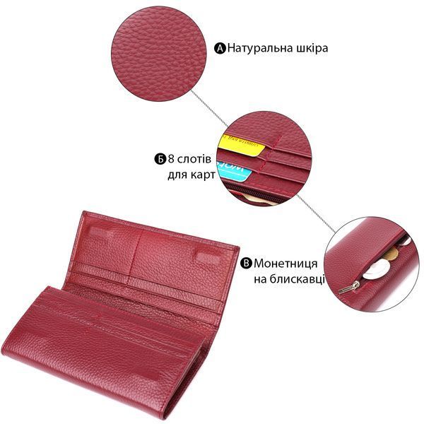 Практичный вертикальный кошелек из натуральной кожи ST Leather 23085 Бордовый 23085 фото
