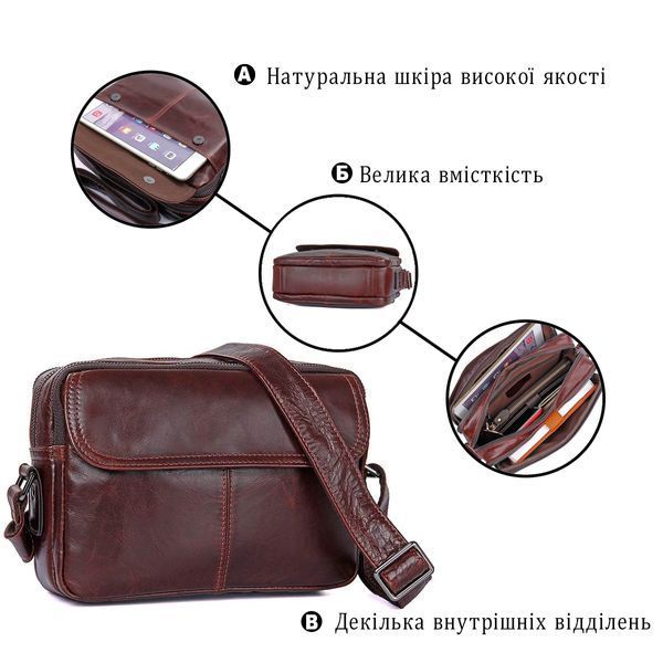 Сумка мужская Vintage 14558 из натуральной кожи Коричневая 14558 фото
