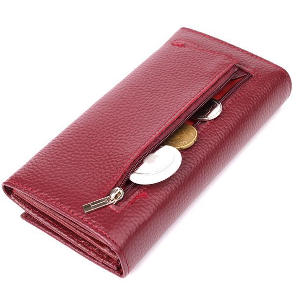 Практичный вертикальный кошелек из натуральной кожи ST Leather 23085 Бордовый 23085 фото