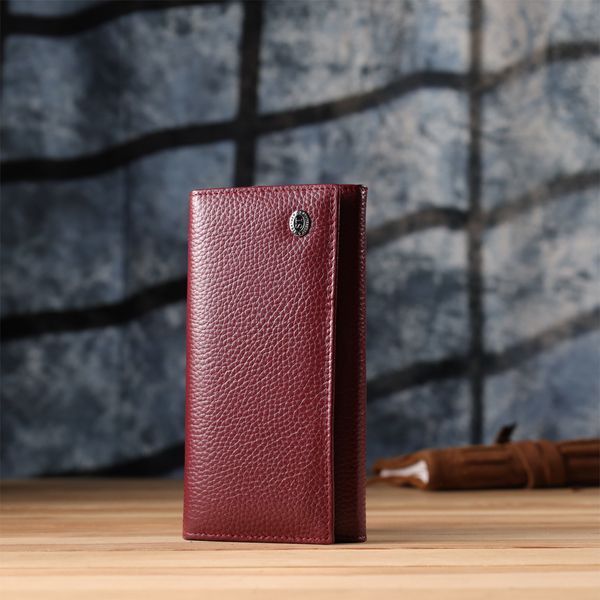 Практичный вертикальный кошелек из натуральной кожи ST Leather 23085 Бордовый 23085 фото