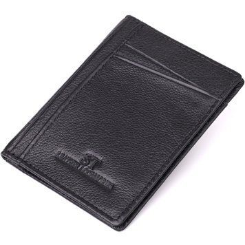 Мужской кошелек для карточек из натуральной кожи ST Leather 23091 Черный 23091 фото