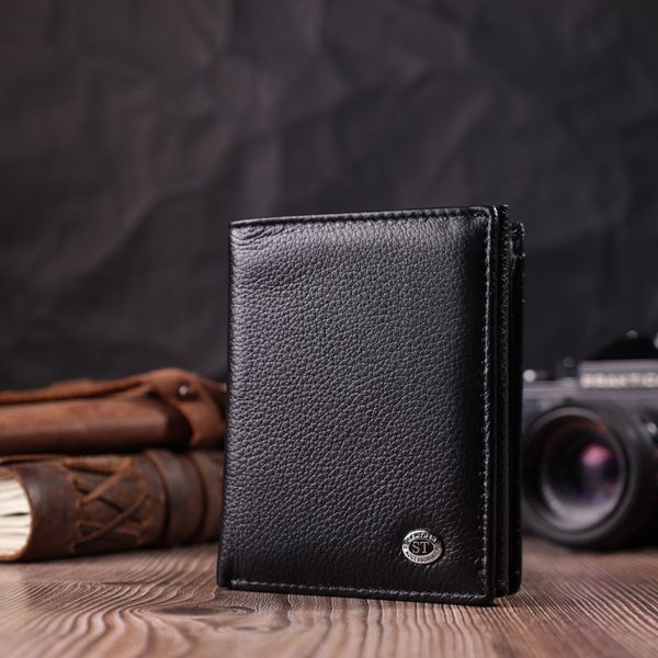 Гаманець вертикального формату з натуральної шкіри ST Leather 22474 Чорний 22474 фото