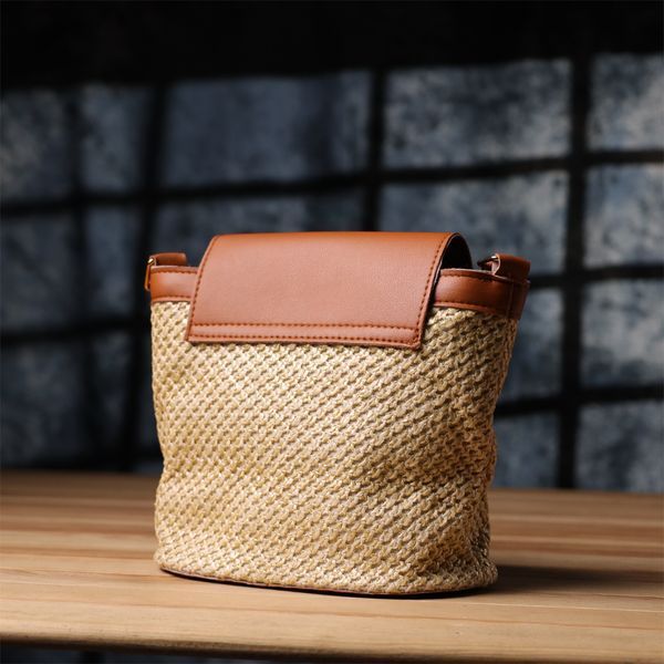 Літня сумка з якісного текстилю Vintage sale_15138 Коричневий sale_15138 фото