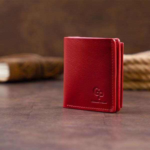 Вертикальне глянсове портмоне з накладною монетницьою GRANDE PELLE 11331 Червоне 11331 фото