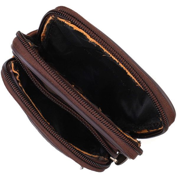 Сумка мужская на пояс из натуральной кожи 21482 Vintage Коричневая 21482 фото