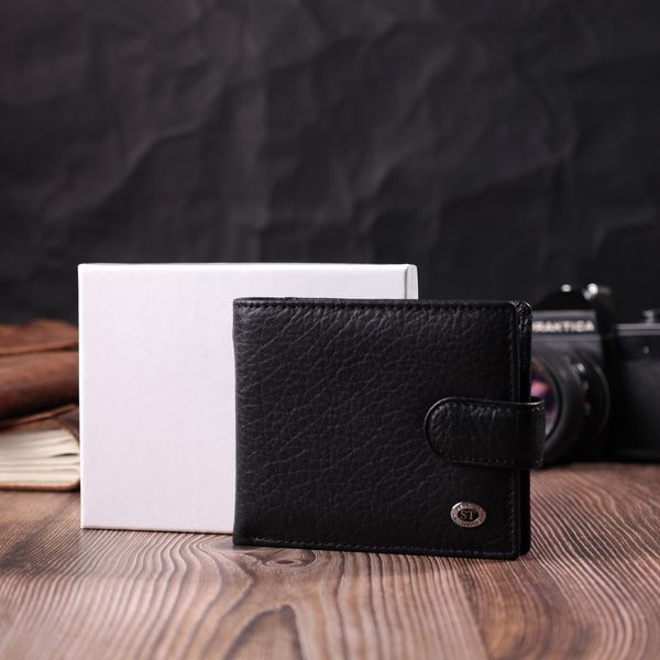 Мужской бумажник удобного размера из натуральной кожи ST Leather 22471 Черный 22471 фото