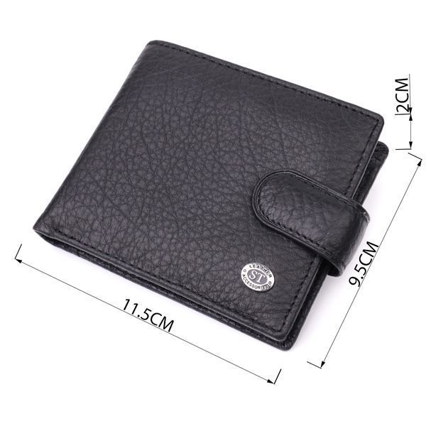 Мужской бумажник удобного размера из натуральной кожи ST Leather 22471 Черный 22471 фото