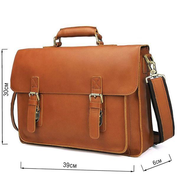 Кожаный портфель матовый Vintage 14937 Рыжий 14937 фото