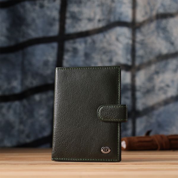 Оригинальная обложка на документы унисекс из натуральной кожи ST Leather 23119 Зеленый 23119 фото