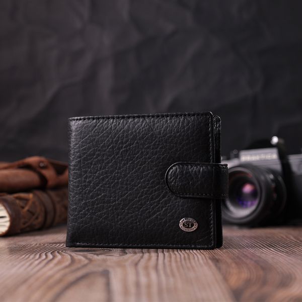 Мужской бумажник удобного размера из натуральной кожи ST Leather 22471 Черный 22471 фото