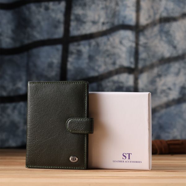 Оригинальная обложка на документы унисекс из натуральной кожи ST Leather 23119 Зеленый 23119 фото