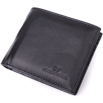 Шкіряне чоловіче портмоне із затискачем ST Leather 22481 Чорний 22481 фото