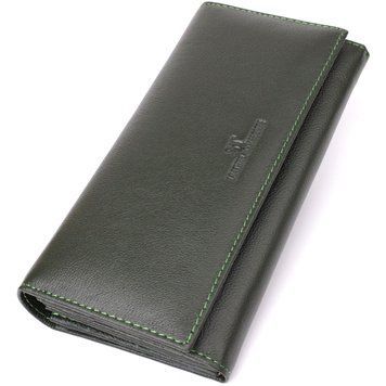 Горизонтальний гаманець у два складення з натуральної шкіри ST Leather 23067 Зелений 23067 фото