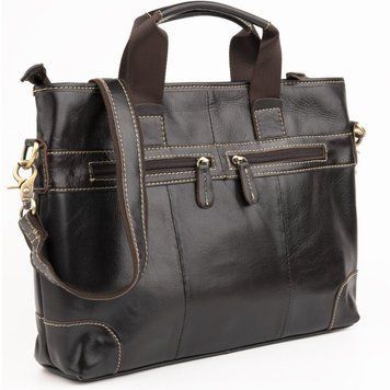 Сумка под ноутбук из гладкой кожи Vintage 14890 Коричневая 14890 фото