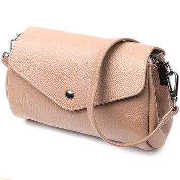 Компактна шкіряна сумка з трикутним клапаном Vintage 22256 Бежева 22256 фото