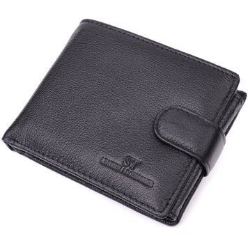 Цікавий гаманець із блоком під документи з натуральної шкіри ST Leather 22480 Чорний 22480 фото
