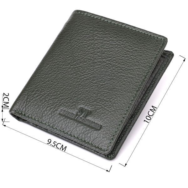 Жіночий гаманець на магніті з натуральної шкіри ST Leather 23093 Зелений 23093 фото