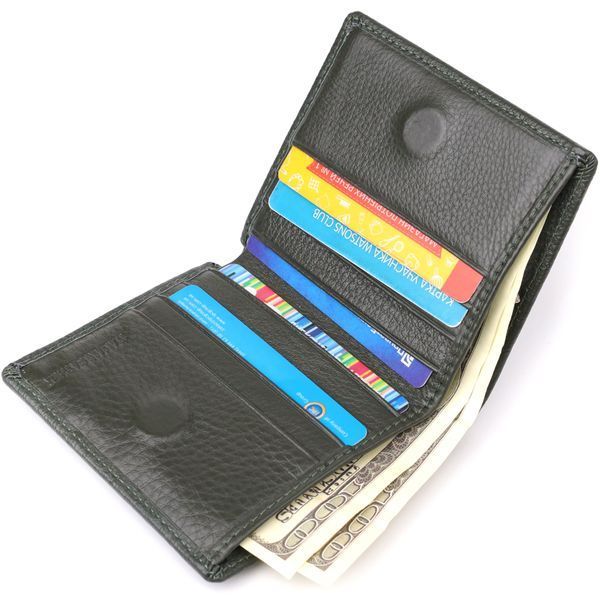 Жіночий гаманець на магніті з натуральної шкіри ST Leather 23093 Зелений 23093 фото
