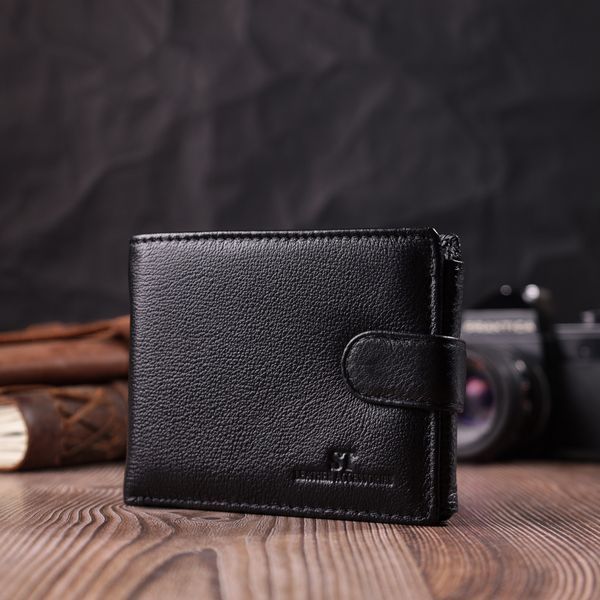 Интересный бумажник с блоком под документы из натуральной кожи ST Leather 22480 Черный 22480 фото