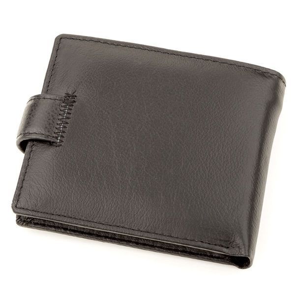 Чоловічий шкіряний купюрник для карток купюр та монет ST Leather 18308 Чорний 18308 фото