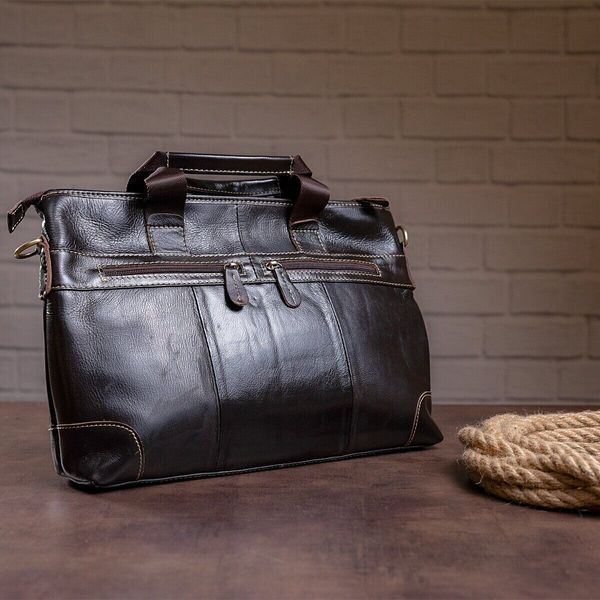 Сумка под ноутбук из гладкой кожи Vintage 14890 Коричневая 14890 фото