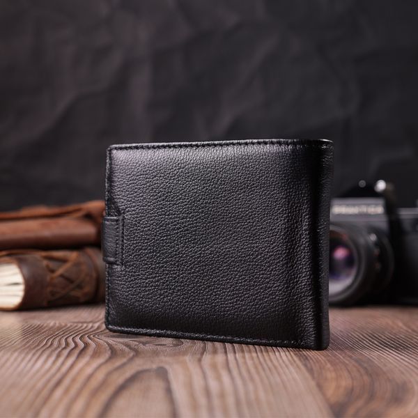 Интересный бумажник с блоком под документы из натуральной кожи ST Leather 22480 Черный 22480 фото